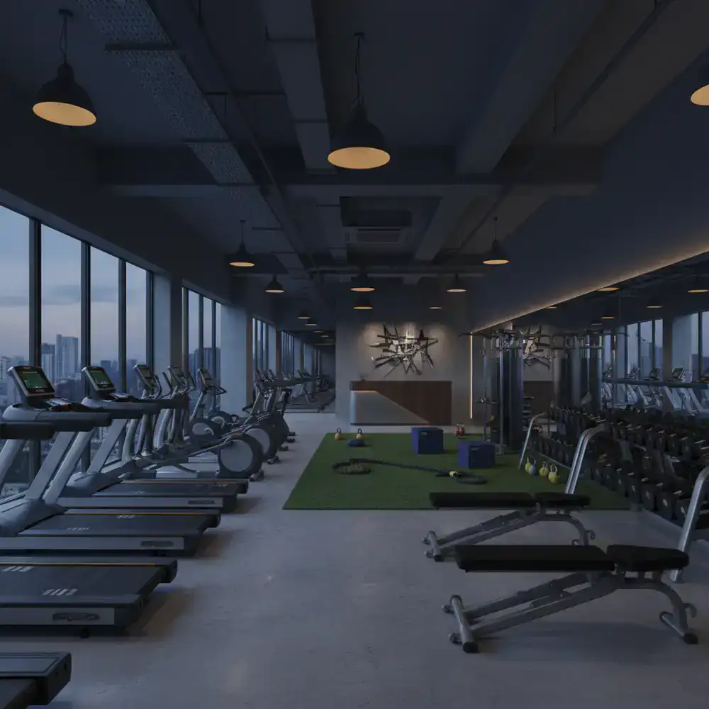 Modern interior of Yombrita Fitness Club in Dhaka